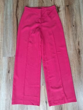 ZARA Womens Wide Leg Pants High Rise Flowy Trousers Small Casual Chic Relaxed